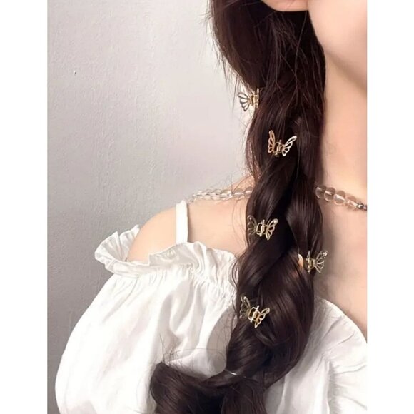 EXTRA MINI BUTTERFLY HAIR CLIPS (GOLD) - Picture 2 of 4